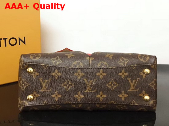 Louis Vuitton V Tote BB Monogram Coated Canvas and Cerise Red Grained Calf Leather M43966 Replica