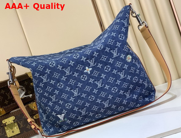 Louis Vuitton Vagabond Bobo in Blue Monogram Flowers Denim M27555 Replica