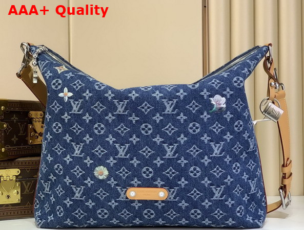 Louis Vuitton Vagabond Bobo in Blue Monogram Flowers Denim M27555 Replica