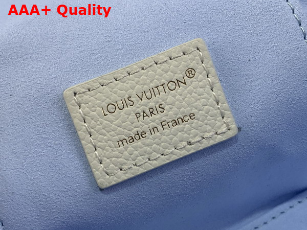 Louis Vuitton Vanity Chain Pouch Monogram Milky White Blue Monogram Empreinte Leather M27744 Replica