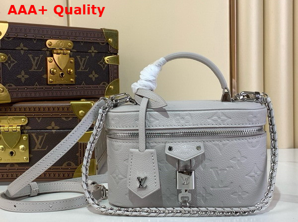 Louis Vuitton Vanity Chain Pouch in Brume Gray Monogram Empreinte Leather M13593 Replica
