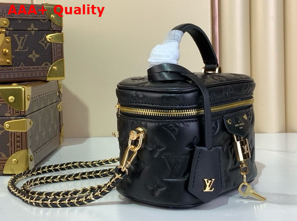 Louis Vuitton Vanity PM Handbag in Black Puffy Lambskin M25123 Replica