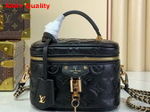 Louis Vuitton Vanity PM Handbag in Black Puffy Lambskin M25123 Replica