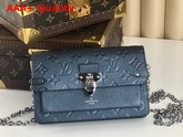 Louis Vuitton Vavin Chain Wallet Monogram Empreinte Leather Navy Nacre M59077 Replica