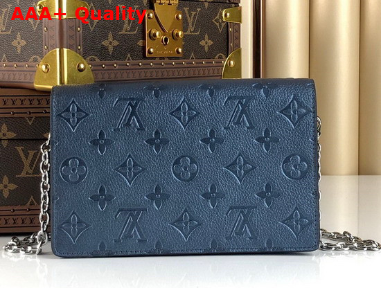 Louis Vuitton Vavin Chain Wallet Monogram Empreinte Leather Navy Nacre M59077 Replica