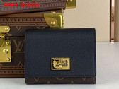 Louis Vuitton Victorine On My Side Wallet in Black Calf Leather and Monogram Coated Canvas M82640 Replica