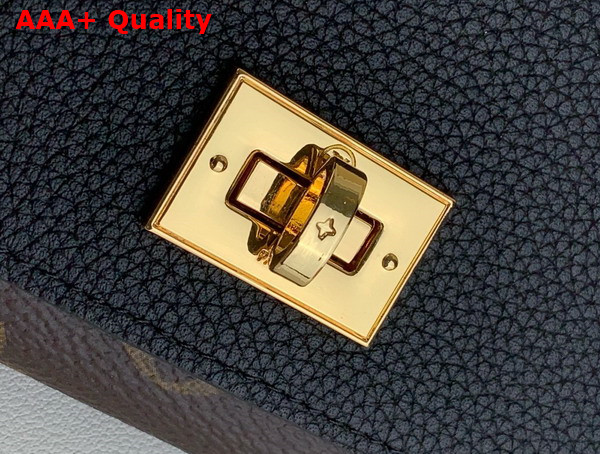 Louis Vuitton Victorine On My Side Wallet in Black Calf Leather and Monogram Coated Canvas M82640 Replica