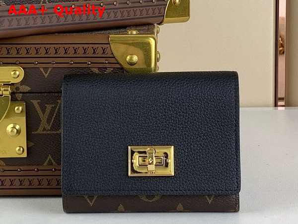 Louis Vuitton Victorine On My Side Wallet in Black Calf Leather and Monogram Coated Canvas M82640 Replica