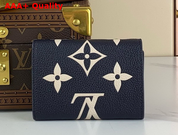 Louis Vuitton Victorine Wallet Bicolor Monogram Empreinte Leather Navy Blue Cream Replica