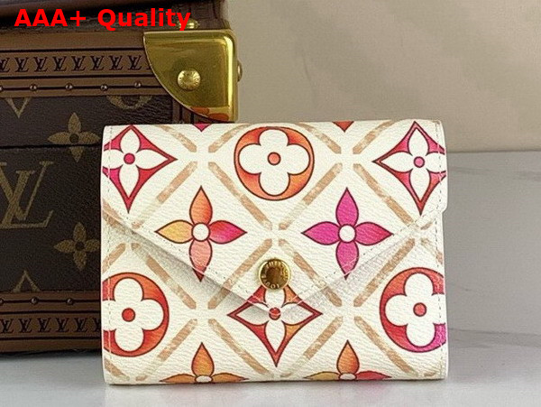 Louis Vuitton Victorine Wallet Coral Monogram Tiles Coated Canvas Replica