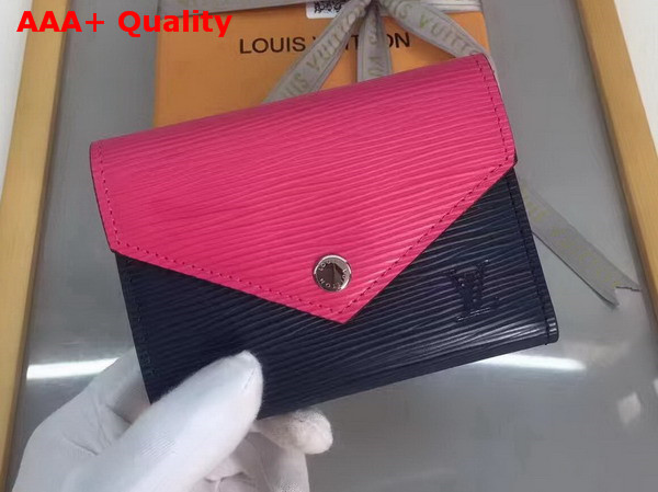 Louis Vuitton Victorine Wallet Epi Leather Navy with Hot Pink Replica