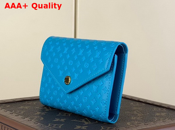 Louis Vuitton Victorine Wallet in Blue Monogram Embossed Calf Leather M82314 Replica