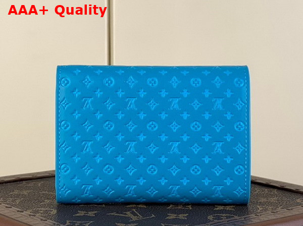 Louis Vuitton Victorine Wallet in Blue Monogram Embossed Calf Leather M82314 Replica