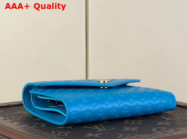 Louis Vuitton Victorine Wallet in Blue Monogram Embossed Calf Leather M82314 Replica