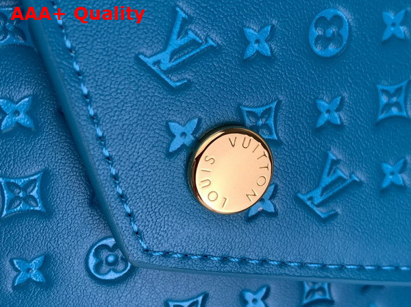 Louis Vuitton Victorine Wallet in Blue Monogram Embossed Calf Leather M82314 Replica