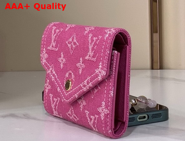 Louis Vuitton Victorine Wallet in Fuchsia Monogram Denim M27707 Replica