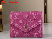 Louis Vuitton Victorine Wallet in Fuchsia Monogram Denim M27707 Replica