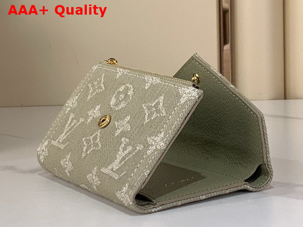 Louis Vuitton Victorine Wallet in Khaki Monogram Denim Replica