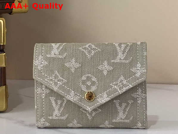 Louis Vuitton Victorine Wallet in Khaki Monogram Denim Replica