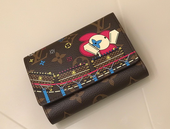 Louis Vuitton Victorine Wallet in Monogram Canvas Features a Colorful Illustration of Louis Vuittons Vivienne Mascot Riding a Roller Coaster M69751 Replica