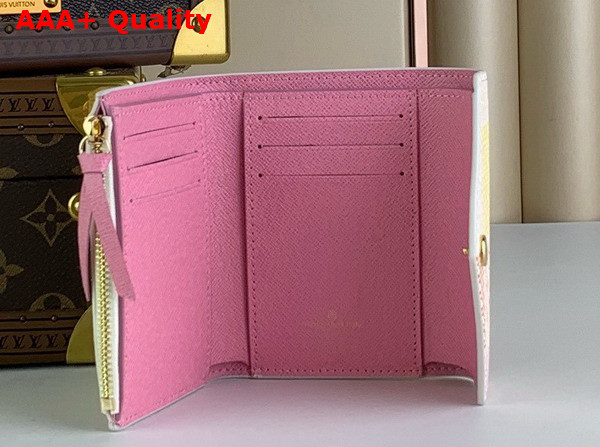 Louis Vuitton Victorine Wallet in Peach Pink Damier Coated Canvas N40638 Replica