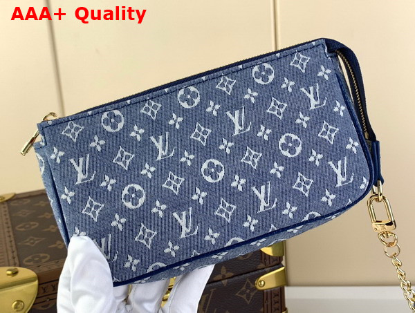 Louis Vuitton Vintage Bucket Bag in Blue Monogram Jacquard Canvas Replica