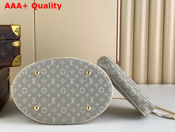 Louis Vuitton Vintage Bucket Bag in Grey Monogram Jacquard Denim Replica