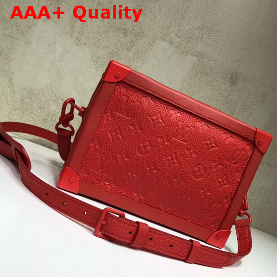 Louis Vuitton Virgil Abloh Box Bag in Red Monogram Empreinte Leather Replica