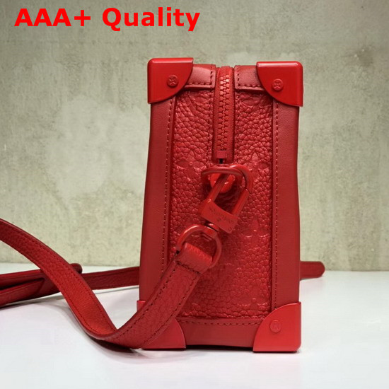 Louis Vuitton Virgil Abloh Box Bag in Red Monogram Empreinte Leather Replica