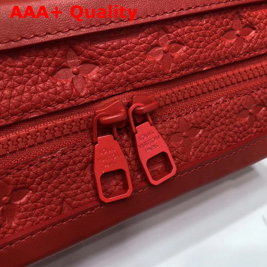 Louis Vuitton Virgil Abloh Box Bag in Red Monogram Empreinte Leather Replica