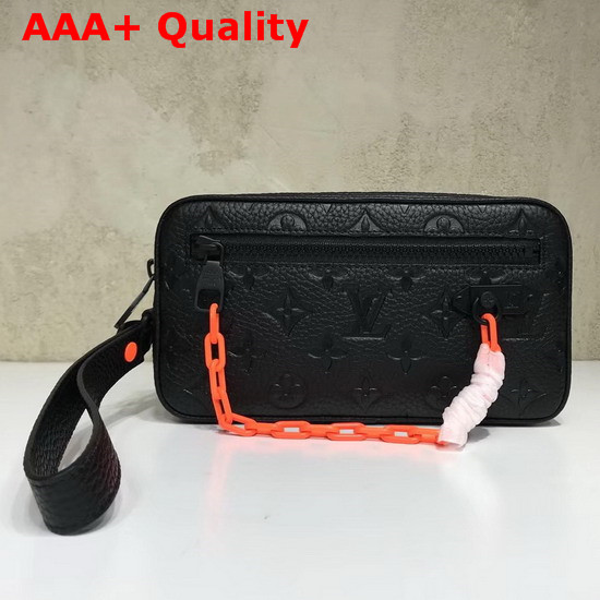 Louis Vuitton Virgil Abloh Chain Clutch in Black Monogram Empreinte Leather Replica