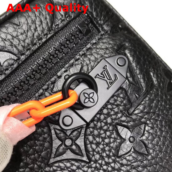 Louis Vuitton Virgil Abloh Chain Clutch in Black Monogram Empreinte Leather Replica