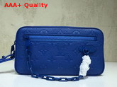 Louis Vuitton Virgil Abloh Chain Clutch in Blue Monogram Empreinte Leather Replica