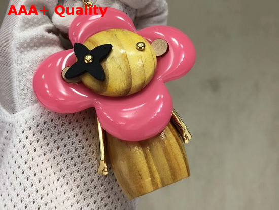 Louis Vuitton Vivienne Bag Charm and Key Holder Pink Resin and Pear Wood M67298 Replica