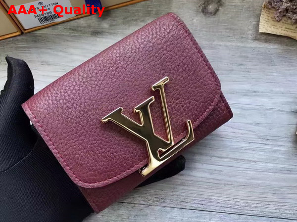 Louis Vuitton Vivienne LV Compact Wallet in Oxblood Taurillon Leather Replica