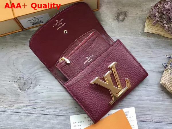 Louis Vuitton Vivienne LV Compact Wallet in Oxblood Taurillon Leather Replica