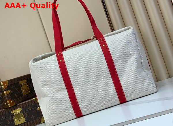 Louis Vuitton Voyageur Bag in Lighthouse Red Organic Cotton M28509 Replica