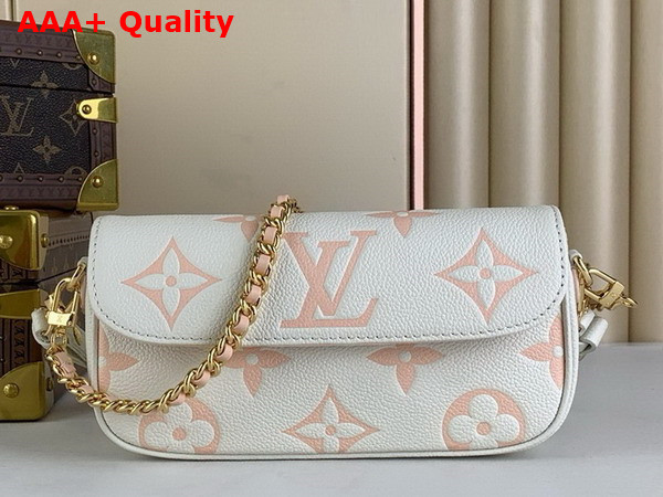 Louis Vuitton Wallet On Chain Ivy Bicolor Monogram Empreinte Leather Latte White Chamallow Pink M83026 Replica