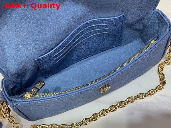 Louis Vuitton Wallet On Chain Ivy Blue Jean Monogram Empreinte Leather M27755 Replica