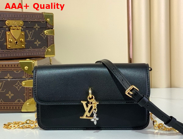 Louis Vuitton Wallet On Chain LV Bloom Black Calfskin Leather M14564 Replica