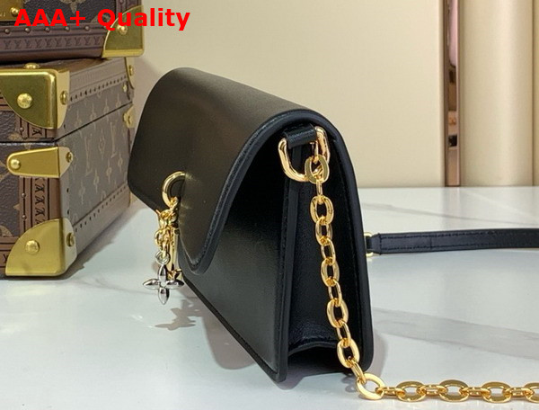 Louis Vuitton Wallet On Chain LV Bloom Black Calfskin Leather M14564 Replica
