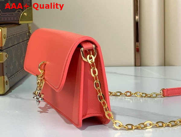 Louis Vuitton Wallet On Chain LV Bloom Sweet Coral Calfskin Leather M14548 Replica