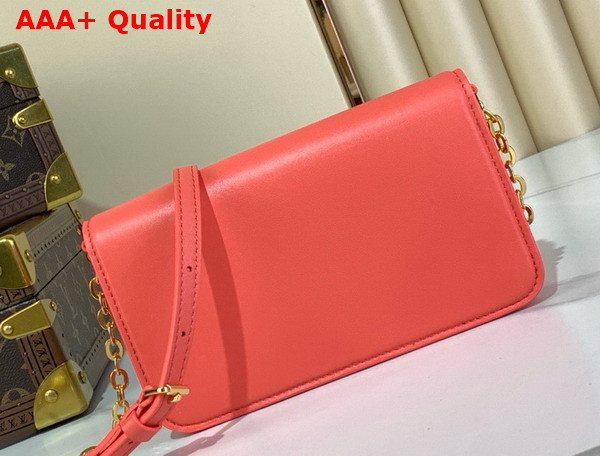 Louis Vuitton Wallet On Chain LV Bloom Sweet Coral Calfskin Leather M14548 Replica
