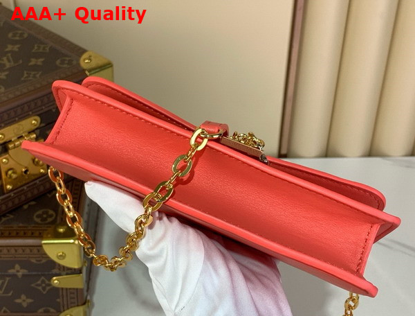 Louis Vuitton Wallet On Chain LV Bloom Sweet Coral Calfskin Leather M14548 Replica