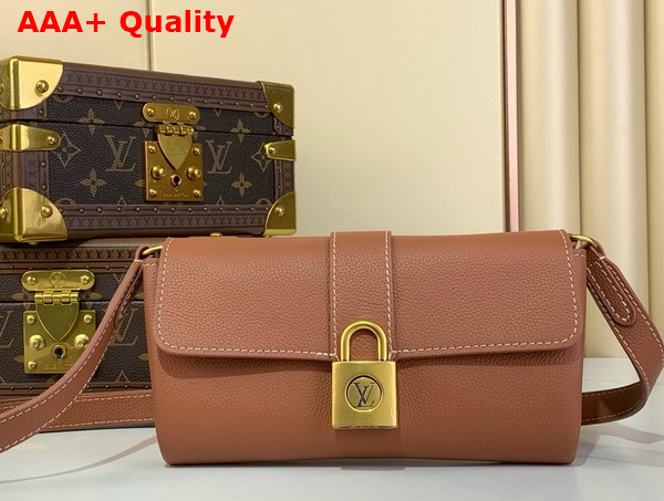 Louis Vuitton Wallet On Chain Low Key Cognac Brown Calfskin Leather M12147 Replica
