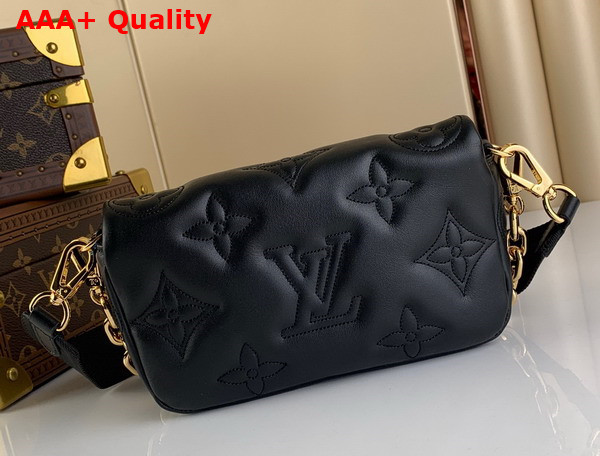 Louis Vuitton Wallet On Strap Bubblegram Leather Black M81398 Replica