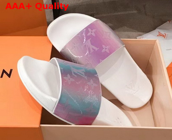 Louis Vuitton Waterfront Mule Rose Rubber and Iridescent Monogram 1A7VOJ Replica