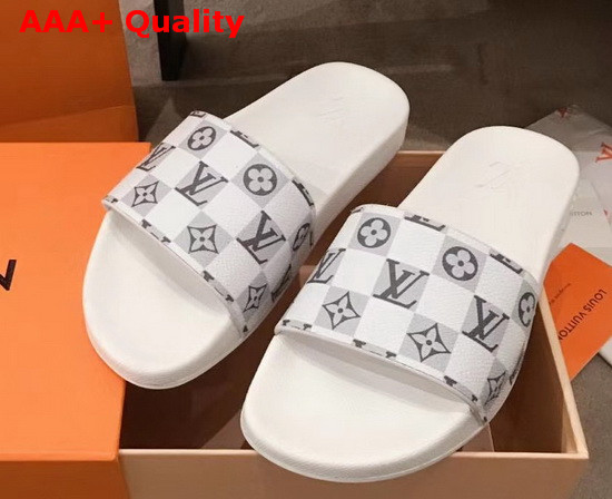 Louis Vuitton Waterfront Mule White and Silver Monogram Replica