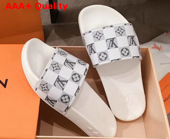 Louis Vuitton Waterfront Mule White and Silver Monogram Replica