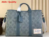 Louis Vuitton Weekend Tote NM Bag in Monogram Washed Denim Coated Canvas M22537 Replica